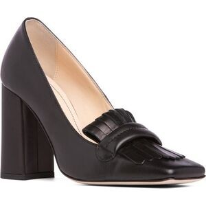 NEW Beautiisoles Made in Italy Women's Loretta Black Leather Fringe Pumps 8